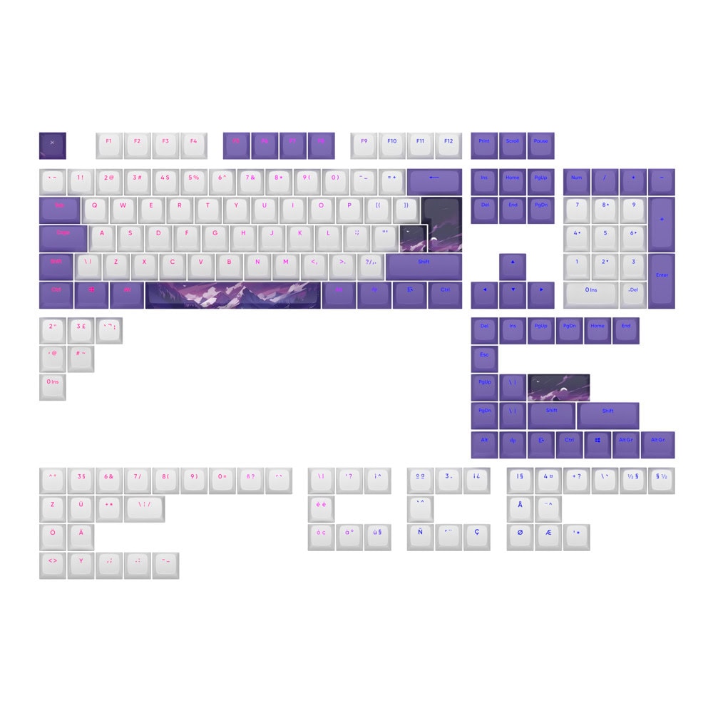 Капачки за механична клавиатура Dark Project Violet Horizons PBT