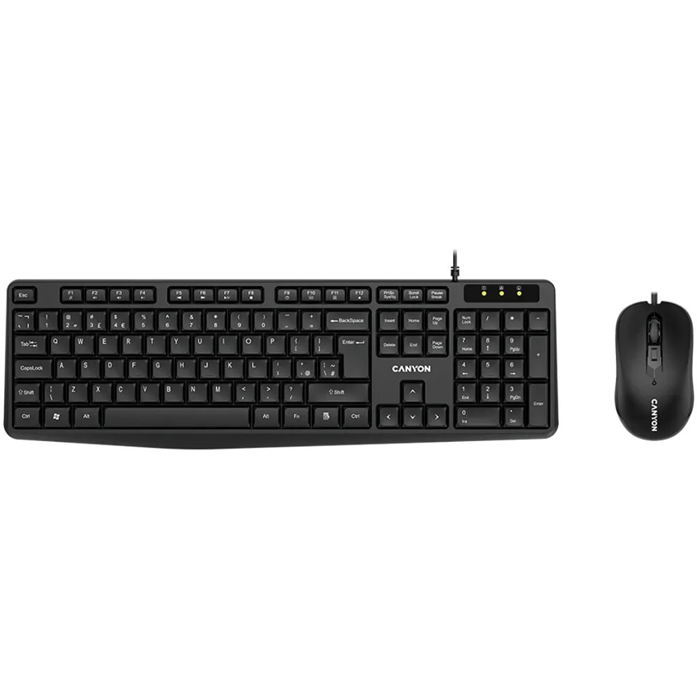 Комплект клавиатура и мишка Canyon CNE-CSET1-BG