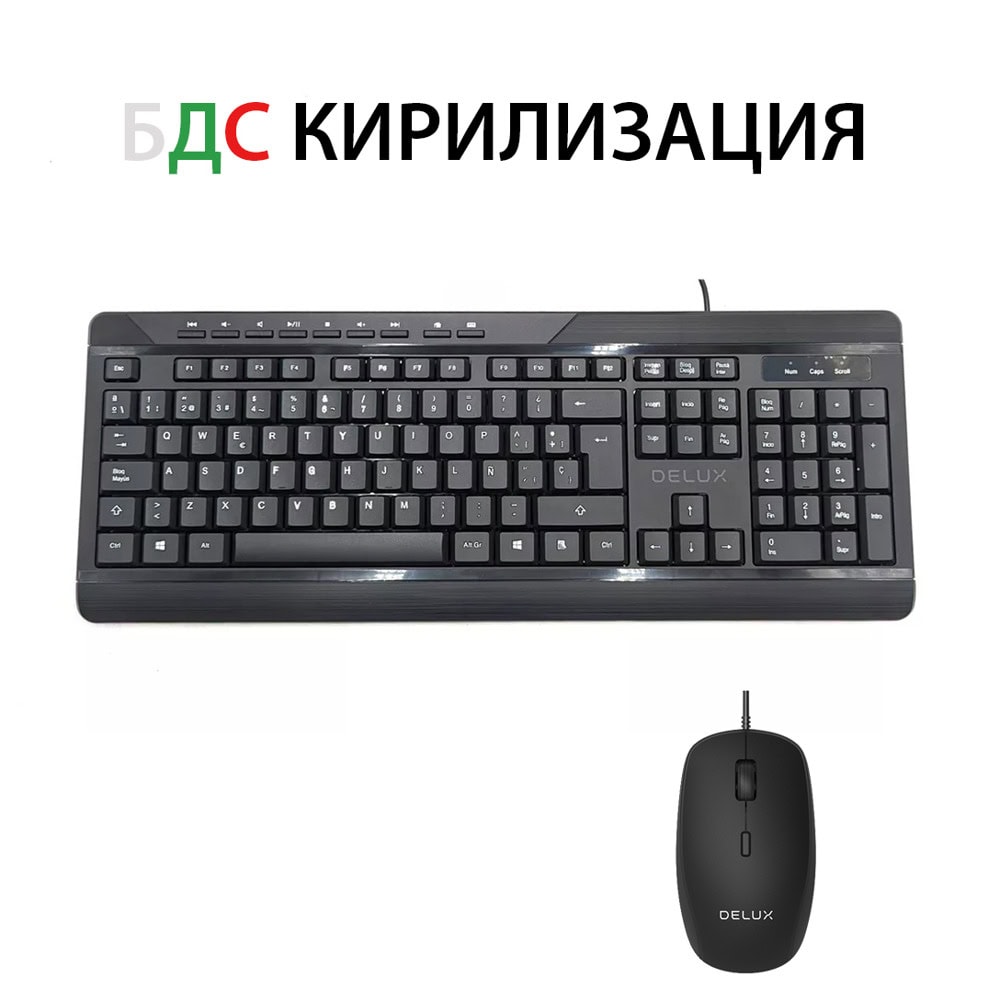 Комплект клавиатура и мишка Delux K7010BU+M355BU