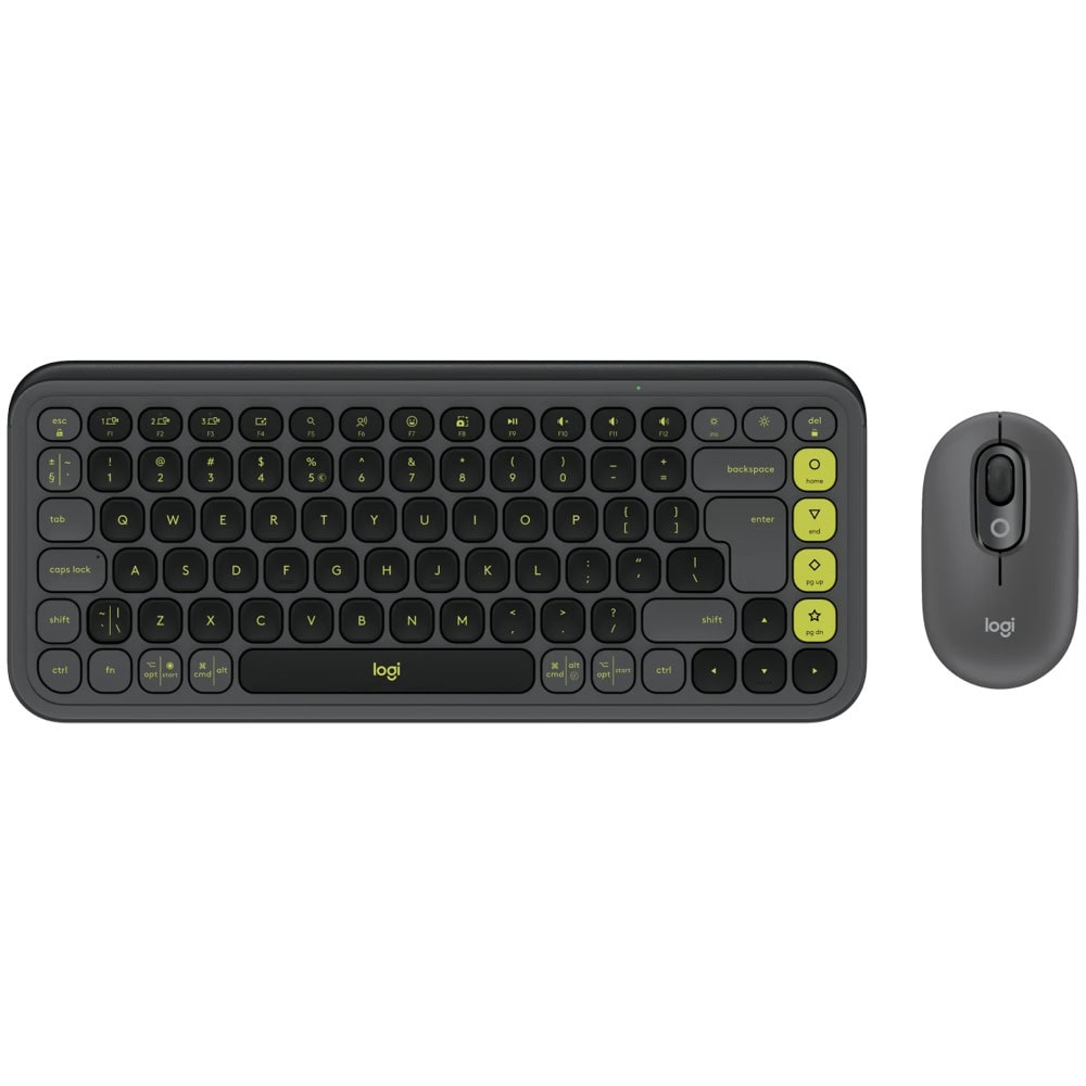 Комплект клавиатура и мишка Logitech POP Icon Combo Graphite & Green (920-013140)