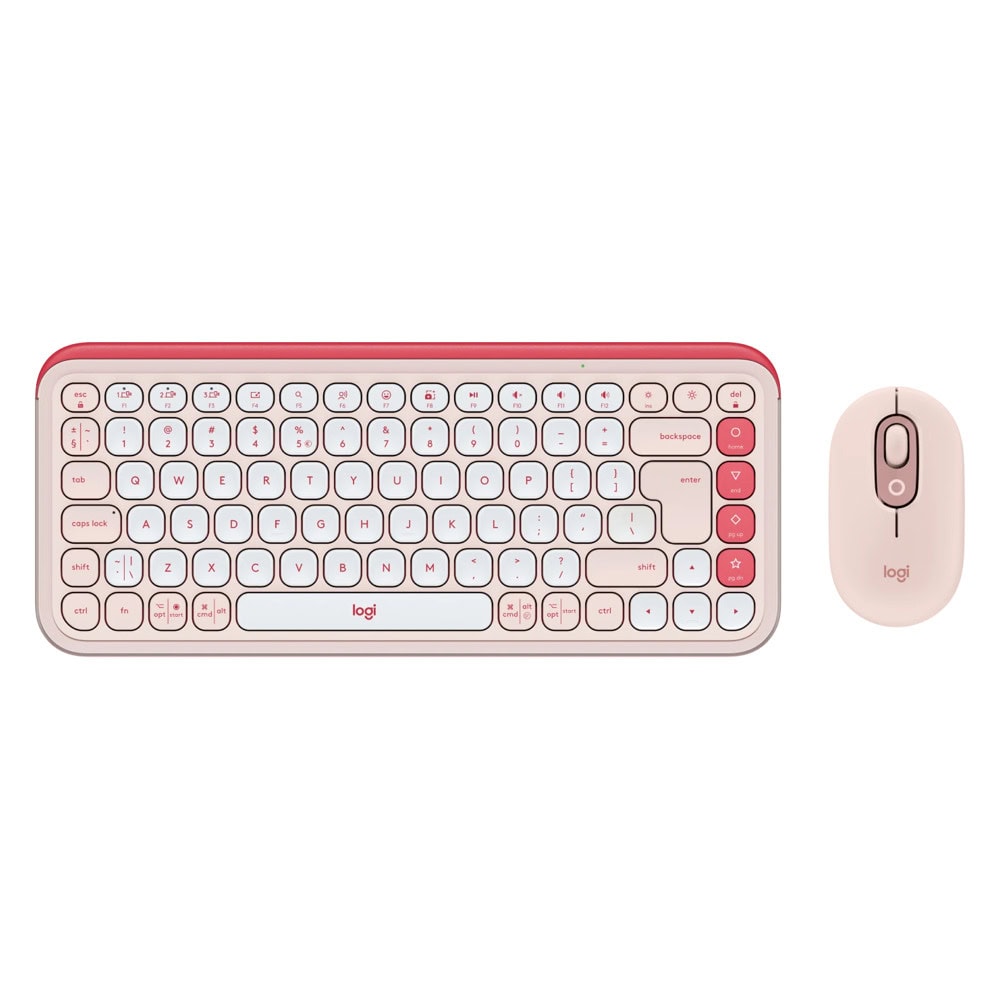 Комплект клавиатура и мишка Logitech POP Icon Combo Rose & Off White (920-013142)
