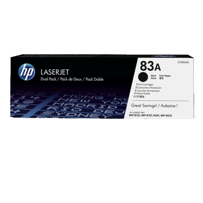 Касета за HP LaserJet Pro M201/MFP/M125/MFP M127/MFP M225 - Black - 2 Pack - 83A- P№ CF283AD - заб.: 2x 1500 брой копия