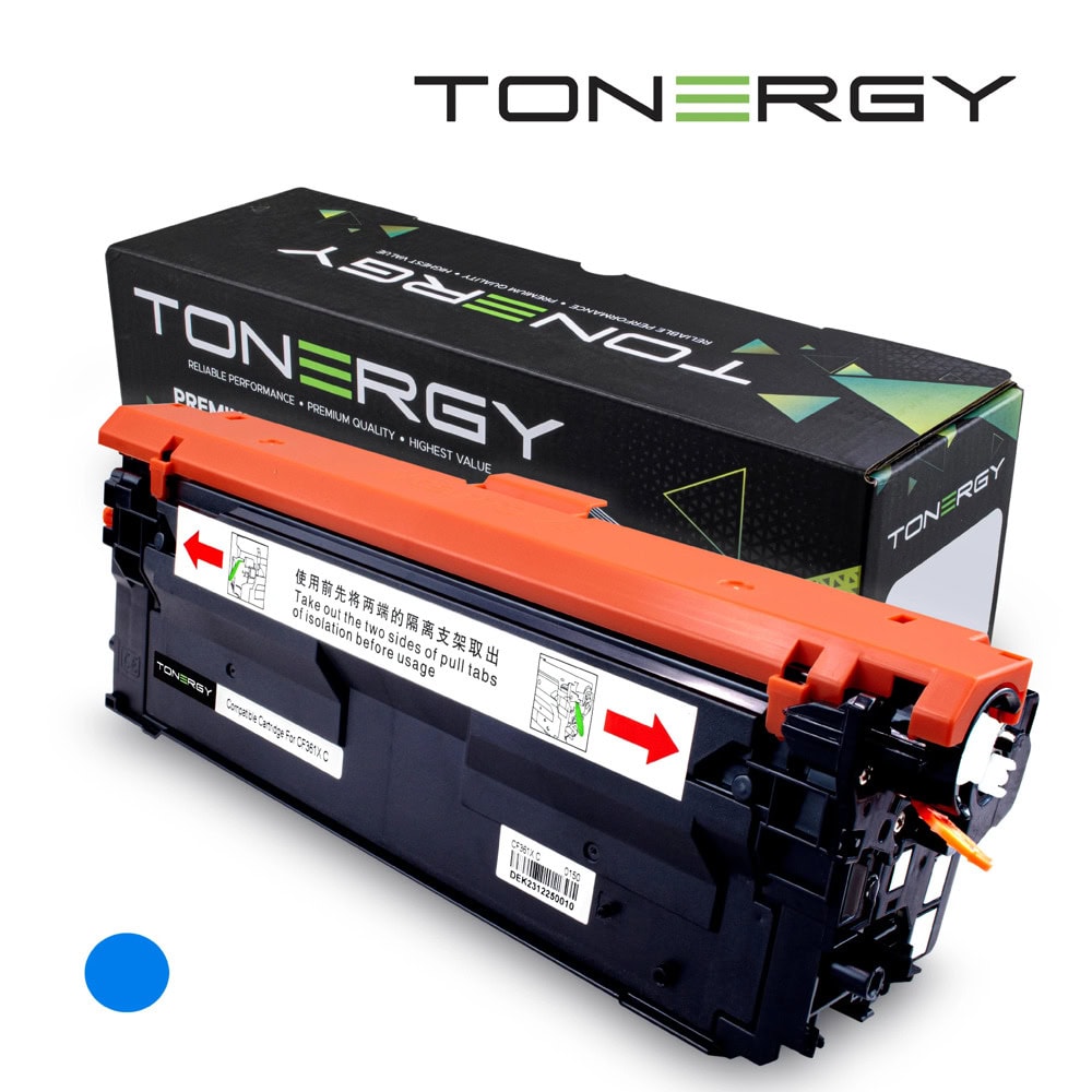 Тонер касета за HP Color LaserJet Enterprise Flow MFP M 577c/Enterprise M 552dn/M 553 Series/MFP M 577dn/577f/LaserJet Managed E 55040dn/55040dw/Flow MFP E 57540 Series - Cyan - CF361X - Tonergy - Неоригинална