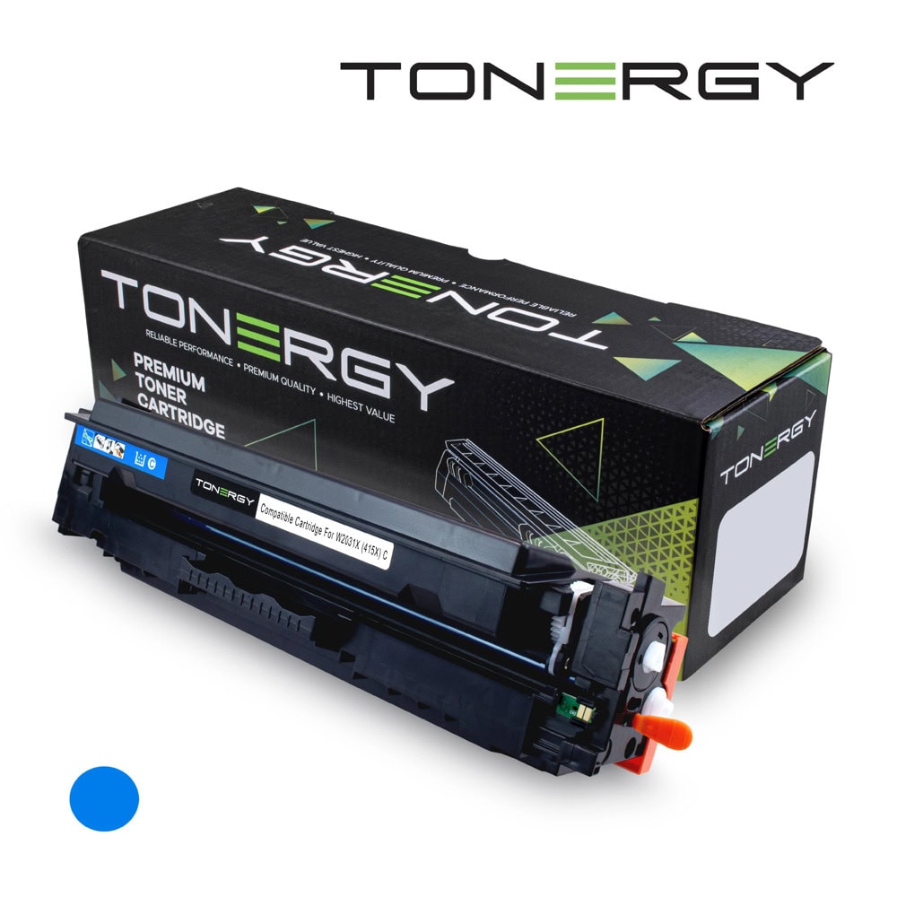 Тонер касета за HP Color LaserJet Enterprise M 455dn/MFP M 480f/Managed E 45028dn/Managed E 47528f/Pro MFP M 450 Series/454 Series/478 Series/479 Series - Cyan - W2031/2021/2041X - Tonergy - Неоригинална