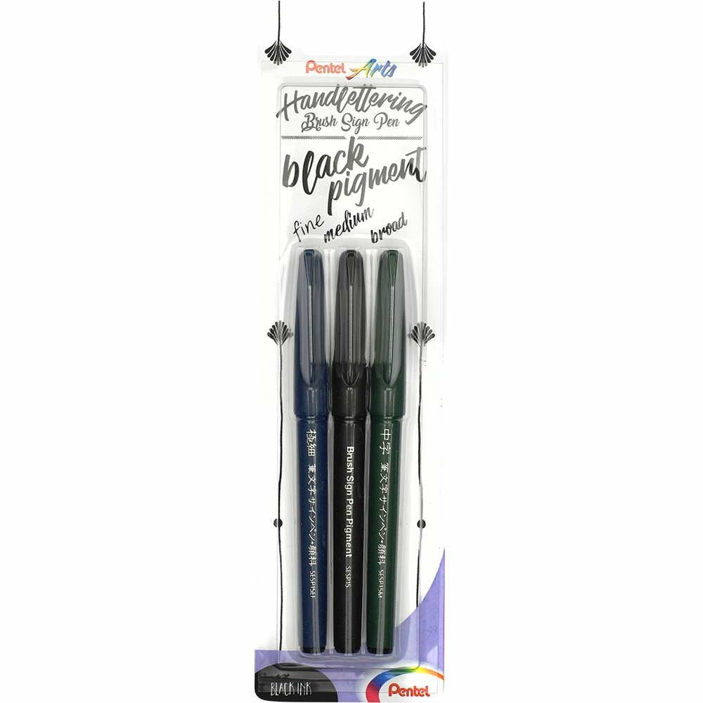 Маркер четки Pentel Brush Sign Pen Black Pigment