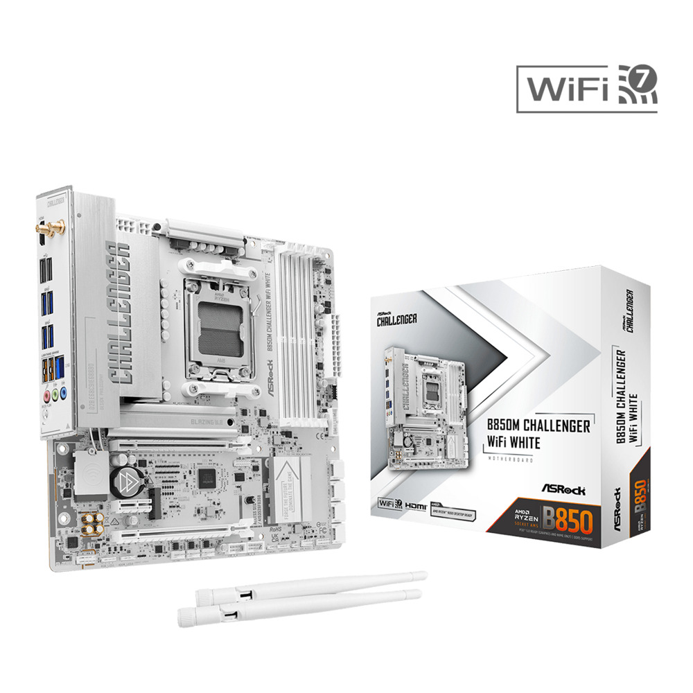 Дънна платка ASRock B850M Challenger WiFi White