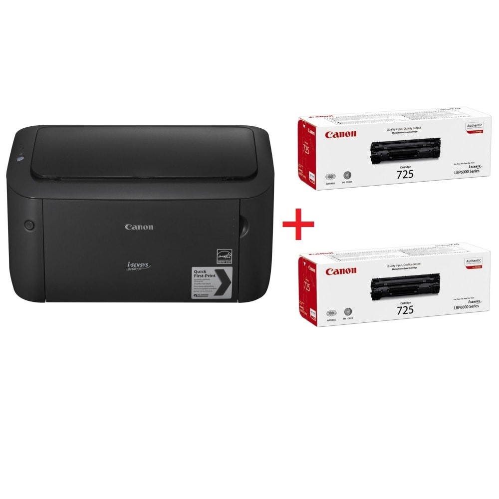 Лазерен принтер Canon i-SENSYS LBP6030B в комплект с два тонера CRG-725