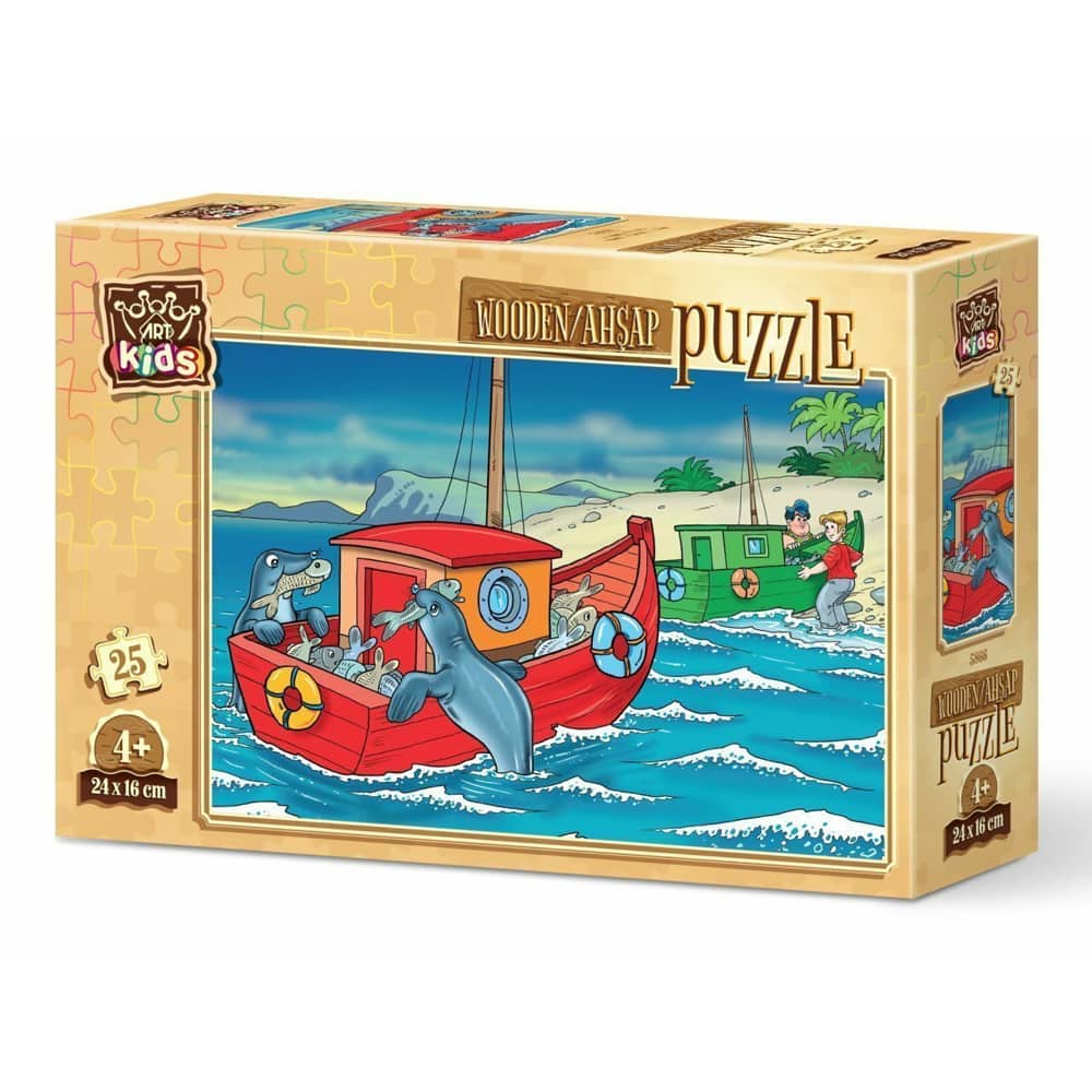 Дървен детски пъзел Art Puzzle Щастливо тюленче