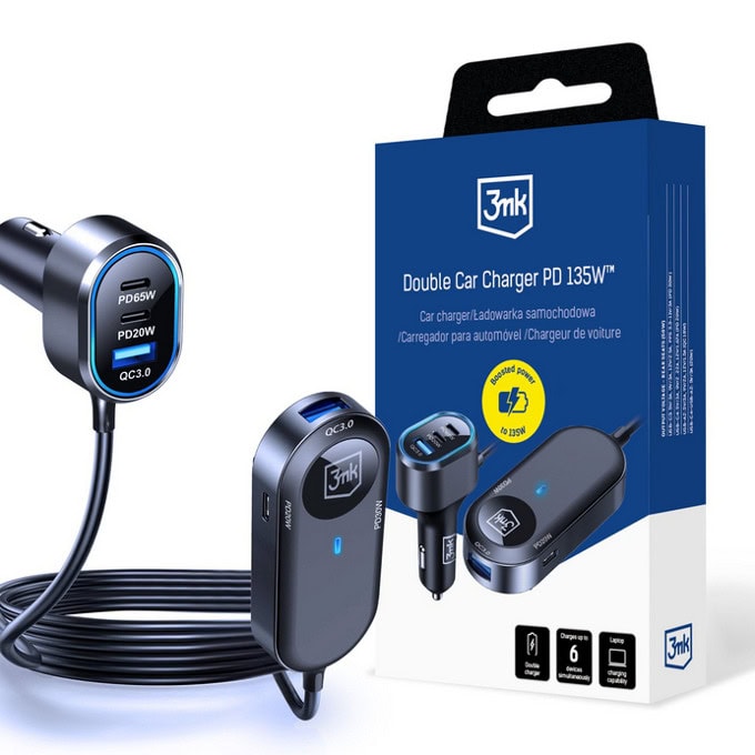 Зарядно устройство 3mk Double Car Charger PD
