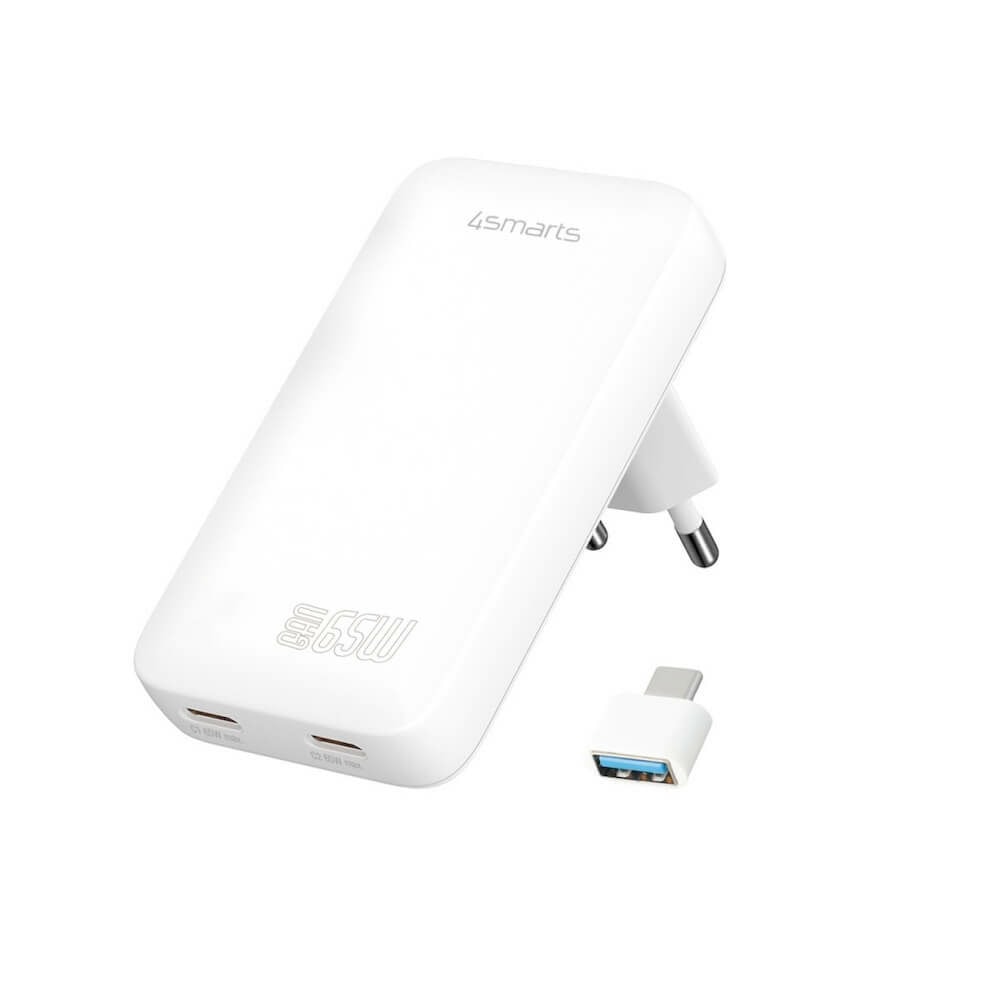 Зарядно устройство 4smarts GaN FlatPlug Slim Dual
