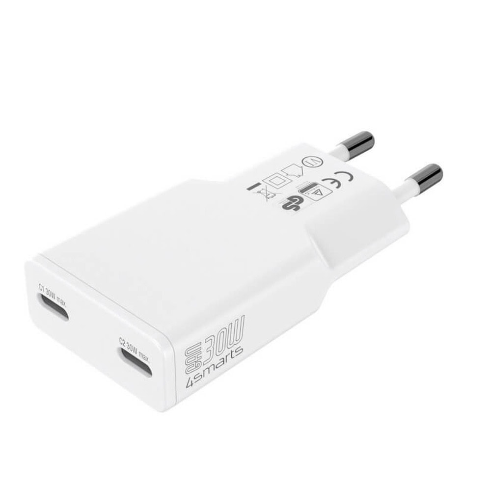 Зарядно устройство 4smarts GaN PDPlug Slim Duos 2C 30W (541743)