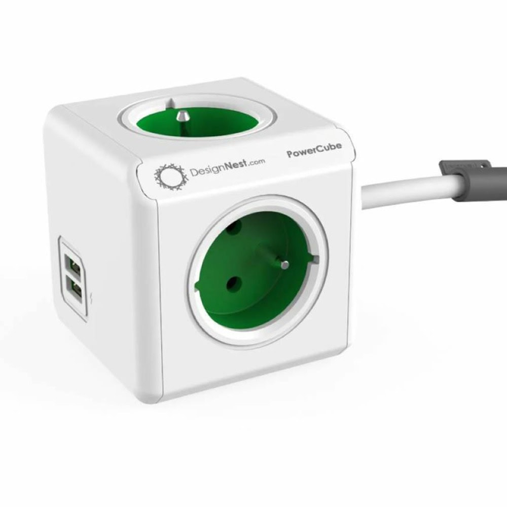 Разклонител DesignNest PowerCube Extended 1402GN