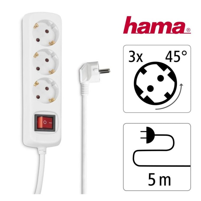 Разклонител HAMA 3 гнезда