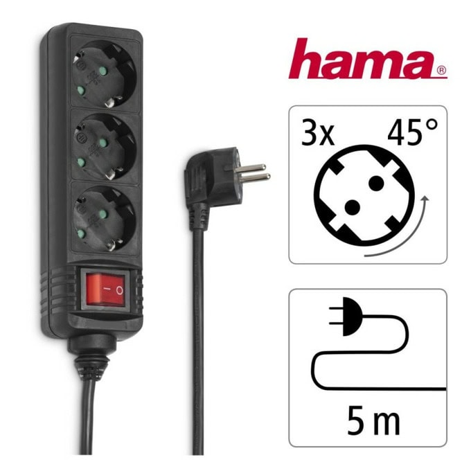 Разклонител HAMA 3 гнезда
