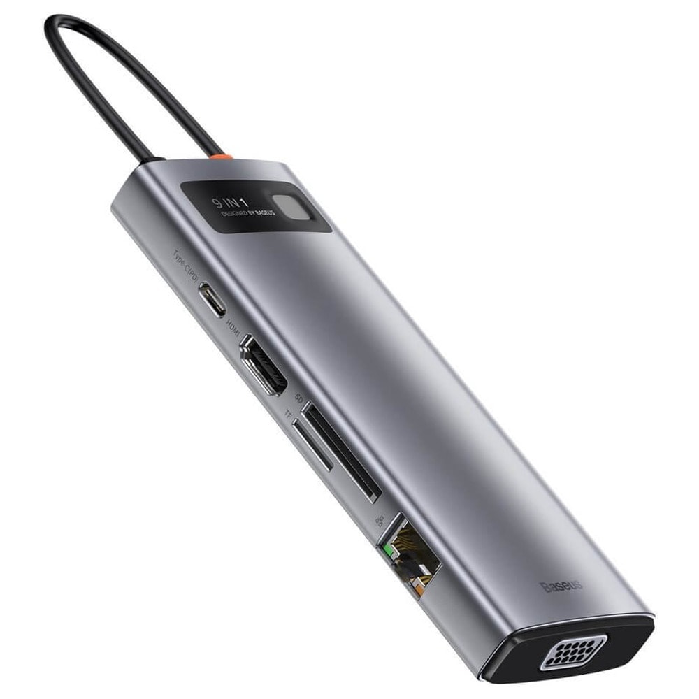 Докинг станция Baseus USB-C Metal Gleam Series 9-in-1 Hub (CAHUB-CU0G)